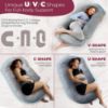 Picture of PILLANI Pregnancy Pillows for Sleeping - V C U Shaped Full Body Pillow with Removable Cover, 57inch Cooling Maternity Pillow for Pregnant Women, Support for Back Belly Legs Hip - Pregnancy Must Haves