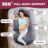 Picture of PILLANI Pregnancy Pillows for Sleeping - V C U Shaped Full Body Pillow with Removable Cover, 57inch Cooling Maternity Pillow for Pregnant Women, Support for Back Belly Legs Hip - Pregnancy Must Haves