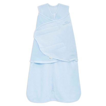 Picture of HALO Micro-Fleece Sleepsack Swaddle, 3-Way Adjustable Wearable Blanket, TOG 3.0, Baby Blue, Small, 3-6 Months