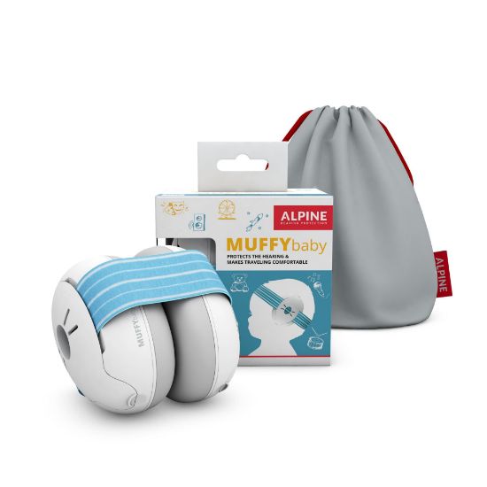 Picture of Alpine Muffy Baby Ear Protection for Babies and Toddlers up to 36 Months - CE & ANSI Certified - Noise Reduction Earmuffs - Comfortable Baby Headphones Against Hearing Damage & Improves Sleep - Blue