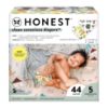 Picture of The Honest Company Clean Conscious Diapers for Sensitive Skin | Hypoallergenic, Fragrance Free | Gender Neutral Prints | Club Box, Size 5 (27+ lbs), 44 Count