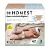 Picture of The Honest Company Clean Conscious Diapers for Sensitive Skin | Hypoallergenic, Fragrance Free | Gender Neutral Prints | Club Box, Size 3 (16-28 lbs), 62 Count