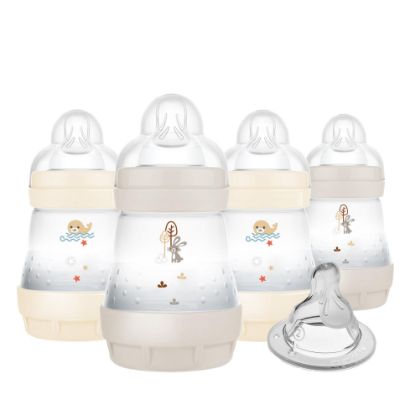 Picture of MAM 5oz Easy Start Anti-Colic Baby Bottles, Slow Flow with Bonus Medium Flow Nipple, Reduces Colic, Gas, & Reflux, Easy-to-Clean, BPA-Free, Baby Bottles for Newborns, 0-3 Months