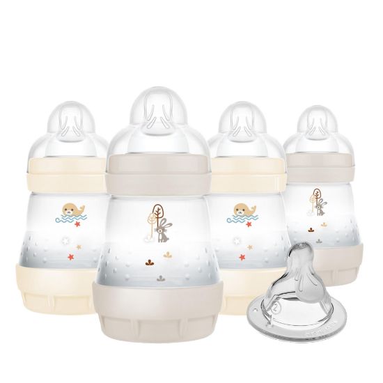 Picture of MAM 5oz Easy Start Anti-Colic Baby Bottles, Slow Flow with Bonus Medium Flow Nipple, Reduces Colic, Gas, & Reflux, Easy-to-Clean, BPA-Free, Baby Bottles for Newborns, 0-3 Months