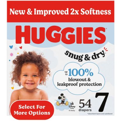 Picture of Huggies Size 7 Diapers, Snug & Dry Baby Diapers, Size 7 (41+ lbs), 54 Count, Packaging May Vary