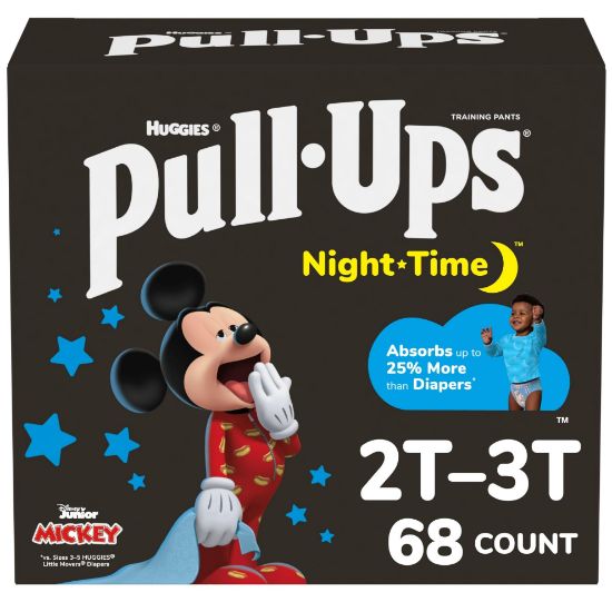 Picture of Pull-Ups Boys' Night-Time Potty Training Pants, Size 2T-3T Overnight Training Underwear (16-34 lbs), 68 Ct