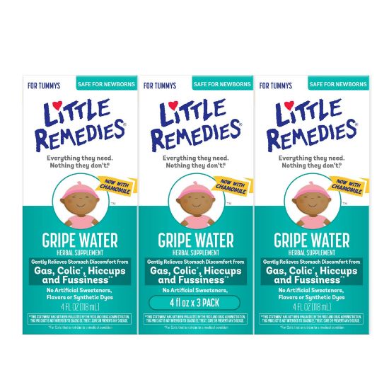 Picture of Little Remedies Gripe Water for Babies, Colic and Baby Gas Relief for Newborns, 4 Fl Oz, 3 Pack