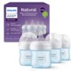 Picture of Philips Avent Natural Baby Bottles with Natural Response Nipples (Slow Flow, Flow 2), 4oz, Blue, 4-Pack, SCY900/24