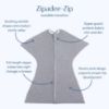 Picture of SleepingBaby Zipadee-Zip Transitional Swaddle Sack, 3-6 Month - Roomy Zipper Swaddle for Easy Diaper Changes and Proper Hip Development - Baby Swaddle Sack, X-Small - Heather Grey