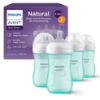 Picture of Philips Avent Natural Baby Bottles with Natural Response Nipples (Medium Flow, Flow 3), 9oz, Teal, 4-Pack, SCY903/44