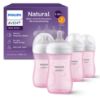 Picture of Philips Avent Natural Baby Bottles with Natural Response Nipples (Medium Flow, Flow 3), 9oz, Pink, 4-Pack, SCY903/14