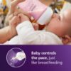 Picture of Philips Avent Natural Baby Bottles with Natural Response Nipples (Medium Flow, Flow 3), 9oz, Pink, 4-Pack, SCY903/14