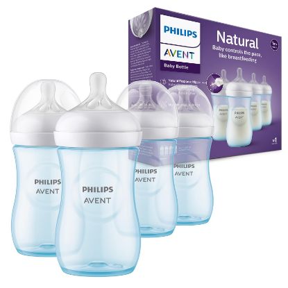 Picture of Philips Avent Natural Baby Bottle with Natural Response Nipple, Blue, 9oz, 4pk, SCY903/24
