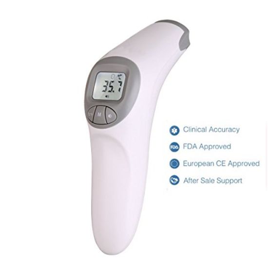 Picture of Fam-health Non Contact Infrared Digital Forehead Thermometer for Baby, Adult and Elderly - 20 Memory Recall- Fever Alarm [2019 New Version]