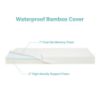 Picture of Waterproof Pack and Play Mattress, Breathable Bamboo Pack n Play Mattresses Topper, Memory Foam Playpen Mattress with Removable Zippered Cover, Quiet and Odorless Playard Mattress, 38"x26"x3" (White)