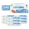 Picture of WaterWipes Plastic-Free Original-baby Wipes, 99.9% Water Based Wipes, Unscented & Hypoallergenic for Sensitive Skin, 60 Count (Pack of 9) Total 540 wipes, Packaging May Vary