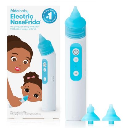 Picture of Frida Baby NoseFrida Saline Mist Nasal Inhaler, Nasal Decongestant Spray for Congestion Relief & Allergy Relief for Babies + Kids, Nasal Saline Spray, Soothes Stuffy Nose & Sore Throat, Includes Mask