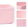 Picture of MiniArk Shelf Storage Baskets for Organizing | Closet Organizer Bins | Small Baskets | Toy Basket | Cube Decorative Box | Shallow Basket | Woven Rope Basket | 13×8.5×5.1” | 3 Packs Light Pink