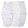 Picture of aden + anais, Cotton Knit Baby Wrap, Newborn Wearable Swaddle Blanket, 3 Pack, Multicolor Alphabet Animals, 0-3 Months