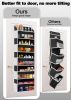 Picture of TAHAVICE 2 Pack Over The Door Storage Organizer with 5 Pockets 10 Mesh Side Pockets, 44 lbs Weight Capacity Door Hanging Organizers and Storage for Bedroom,Bathroom,Nursery,Pantry,Dorm(Black)
