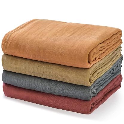Picture of Momcozy Muslin Swaddle Blankets, Baby Wrap for Boys and Girls, Breathable 4-Pack Receiving Blankets, Registry & Gift, 47 x 47 inches