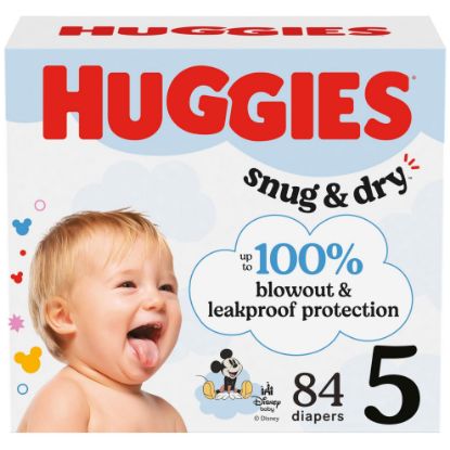 Picture of Huggies Size 5 Diapers, Snug & Dry Baby Diapers, Size 5 (27+ lbs), 84 Count, Packaging May Vary