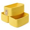 Picture of MiniArk Shelf Storage Baskets for Organizing | Closet Organizer Bins | Small Baskets | Toy Basket | Cute Decorative Basket | Cube Storage Bin | Woven Rope Basket | 13×8.5×5.1” | 3 Packs Yellow