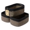 Picture of MiniArk Shelf Storage Baskets for Organizing | Closet Organizer Bins | Small Toy Basket | Woven Rope Baskets | Cube Decorative Box | Shallow Basket | 13x8.5x5.1” | 3 Packs Black Brown