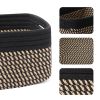 Picture of MiniArk Shelf Storage Baskets for Organizing | Closet Organizer Bins | Small Toy Basket | Woven Rope Baskets | Cube Decorative Box | Shallow Basket | 13x8.5x5.1” | 3 Packs Black Brown