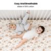 Picture of Konssy Muslin Crib Sheets 2 PCS, 100% Cotton Baby Crib Sheets for Standard Crib Mattress (28"x 52"), Soft and Breathable for Boys, Girls (Fall Forest,Wheat)