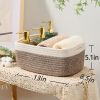 Picture of MiniArk Small Storage Baskets for Organizing | Closet Organizer Bins | Shelf Toy Basket | Woven Rope Baskets | Cube Decorative Box | Shallow Basket | 13x8.5x5.1” | 3 Packs White Brown