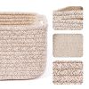 Picture of MiniArk Shelf Storage Baskets for Organizing | Closet Organizer Bins | Small Toy Basket | Woven Rope Baskets | Cube Decorative Box | Shallow Basket | 13x8.5x5.1” | 3 Packs Mixed Brown