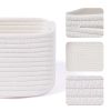 Picture of MiniArk Shelf Storage Baskets for Organizing | Closet Organizer Bins | Small Toy Basket | Woven Rope Baskets | Cube Decorative Box | Shallow Basket | 13x8.5x5.1” | 3 Packs Off White