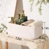 Picture of MiniArk Shelf Storage Baskets for Organizing | Closet Organizer Bins | Small Toy Basket | Woven Rope Baskets | Cube Decorative Box | Shallow Basket | 13x8.5x5.1” | 3 Packs Off White