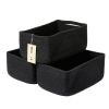 Picture of MiniArk Shelf Storage Baskets for Organizing | Closet Organizer Bins | Small Toy Basket | Woven Rope Baskets | Cube Decorative Box | Shallow Basket | 13x8.5x5.1” | 3 Packs Black