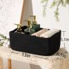 Picture of MiniArk Shelf Storage Baskets for Organizing | Closet Organizer Bins | Small Toy Basket | Woven Rope Baskets | Cube Decorative Box | Shallow Basket | 13x8.5x5.1” | 3 Packs Black