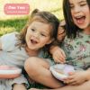 Picture of GoBe Kids Small Snack Spinner Slide Bundle with Hand Strap and Sticker Sheet - Reusable Snack Container with 5 Compartment Dispenser and Lid | BPA/PVC Free | Dishwasher Safe | No Spill - Taro Purple