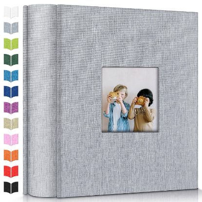 Picture of Artfeel Photo Album 4x6 with 1000 Pockets,Slip-in Picture Albums,Linen Cover Memory Book with Front Window,White Page Vertical Photo Book for Wedding,Family,Anniversare,Baby,Vacation