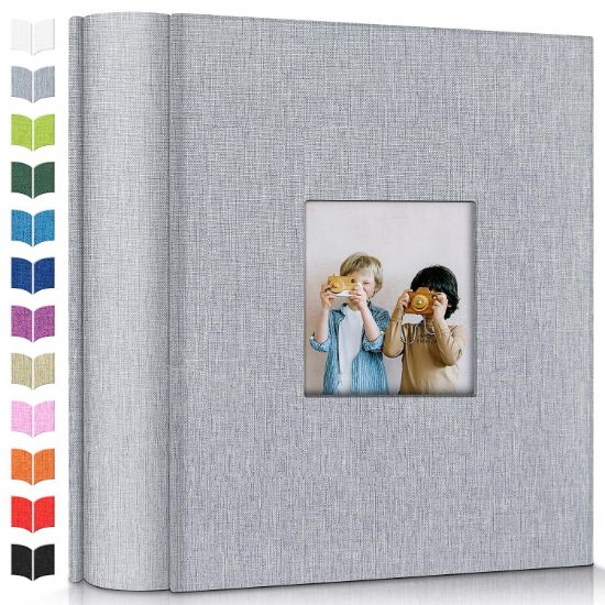 Picture of Artfeel Photo Album 4x6 with 1000 Pockets,Slip-in Picture Albums,Linen Cover Memory Book with Front Window,White Page Vertical Photo Book for Wedding,Family,Anniversare,Baby,Vacation