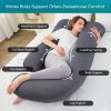 Picture of Sasttie Pregnancy Pillows for Sleeping, U Shaped Cooling Full Body Pillow with Removable Cover, Pregnant Women Must Haves, Maternity Essential, Dark Grey