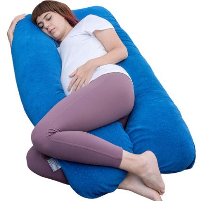 Picture of MOON PINE Pregnancy Pillow, U Shaped Full Body Pillow for Maternity Support, Sleeping Pillow with Cover for Pregnant Women (Dark Blue)