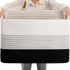 Picture of OIAHOMY 108L Large Cotton Rope Rectangle Woven Storage Basket - 25'x16'x16' Gradient Black