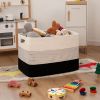 Picture of OIAHOMY 108L Large Cotton Rope Rectangle Woven Storage Basket - 25'x16'x16' Gradient Black