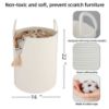 Picture of XUANGUO Cotton Rope Laundry Basket Hamper for Clothes Woven Storage Basket for Living Room Bedroom Boho Tall Rope Baskets for Blanket Toys Pillow Towels Baby Nursery Hamper Bin Large white