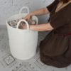 Picture of XUANGUO Cotton Rope Laundry Basket Hamper for Clothes Woven Storage Basket for Living Room Bedroom Boho Tall Rope Baskets for Blanket Toys Pillow Towels Baby Nursery Hamper Bin Large white