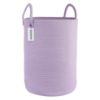 Picture of XUANGUO Cotton Rope Laundry Basket Hamper for Clothes Woven Storage Basket for Living Room Bedroom Boho Tall Rope Baskets for Blanket Toys Pillow Towels Baby Nursery Hamper Bin Large purple
