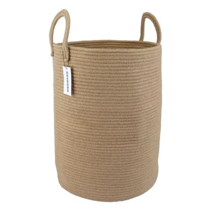 Picture of XUANGUO Cotton Rope Laundry Basket Hamper for Clothes Woven Storage Basket for Living Room Bedroom Boho Tall Rope Baskets for Blanket Toys Pillow Towels Baby Nursery Hamper Bin Large jute