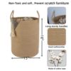 Picture of XUANGUO Cotton Rope Laundry Basket Hamper for Clothes Woven Storage Basket for Living Room Bedroom Boho Tall Rope Baskets for Blanket Toys Pillow Towels Baby Nursery Hamper Bin Large jute