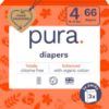Picture of Pura Size 4 Diapers, 66 Count, Unisex, Organic Cotton, Leak-Free, Plant-Based, Dermatologically Tested, Allergy-Certified, Carbon Neutral, B-Corp