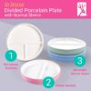 Picture of Elk and Friends Kids 6.7” Porcelain Divided Plates with Silicone Sleeves | Suitable for Babies/Kids/Toddlers | Microwave & Dishwasher Safe | Non Slip | Snack Dishes